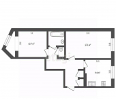 2-комн, 51кв м, этаж 2/5 Северная улица, 16