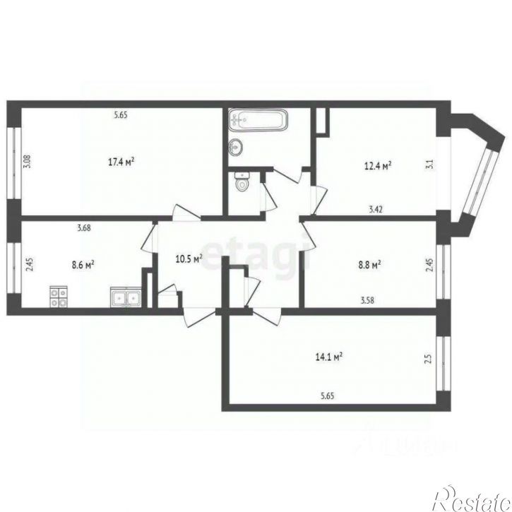 4-комн квартира