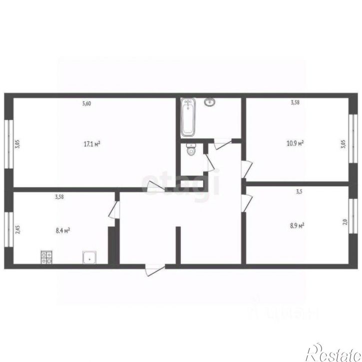 3-комн квартира