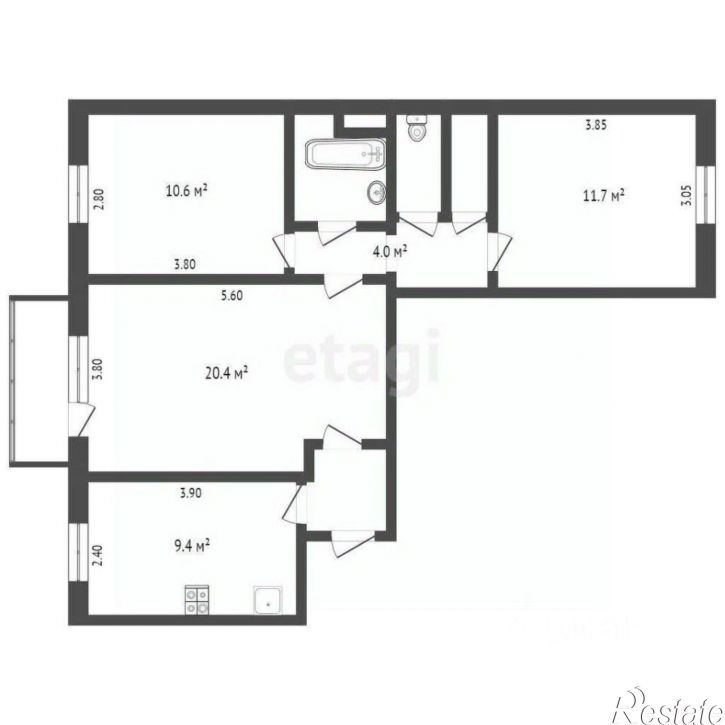 3-комн квартира ул 60 лет Октября, 7,  д. 7