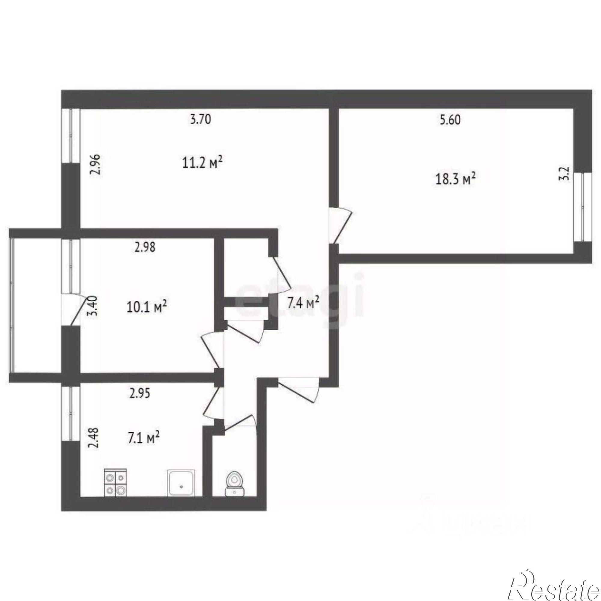 Купить квартиру за 3 790 000 рублей на ул Лесная, 1