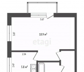 1-комн, 30кв м, этаж 3/4 улица Максутова, 12