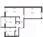 3-комн, 58кв м, этаж 1/3 ул Лесная, 1