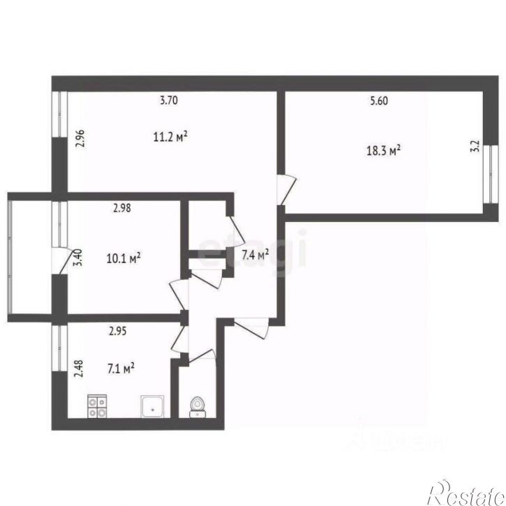 3-комн квартира ул Лесная, 1,  д. 1