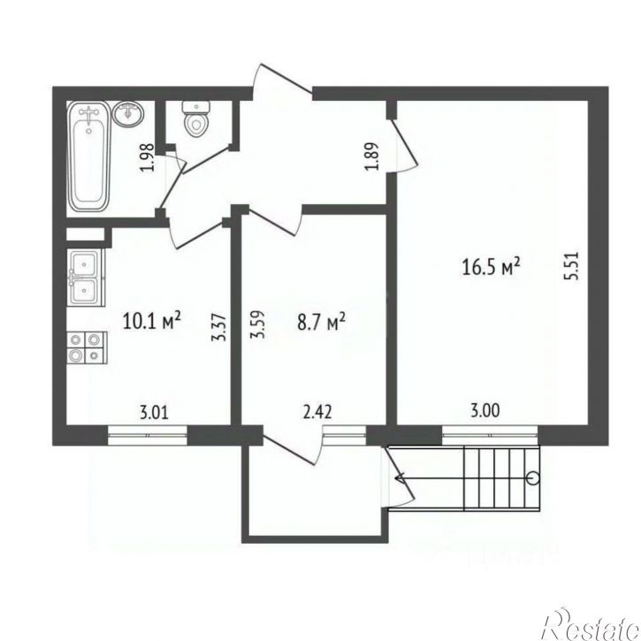 2-комн квартира ул Виталия Бонивура, 10,  д. 10