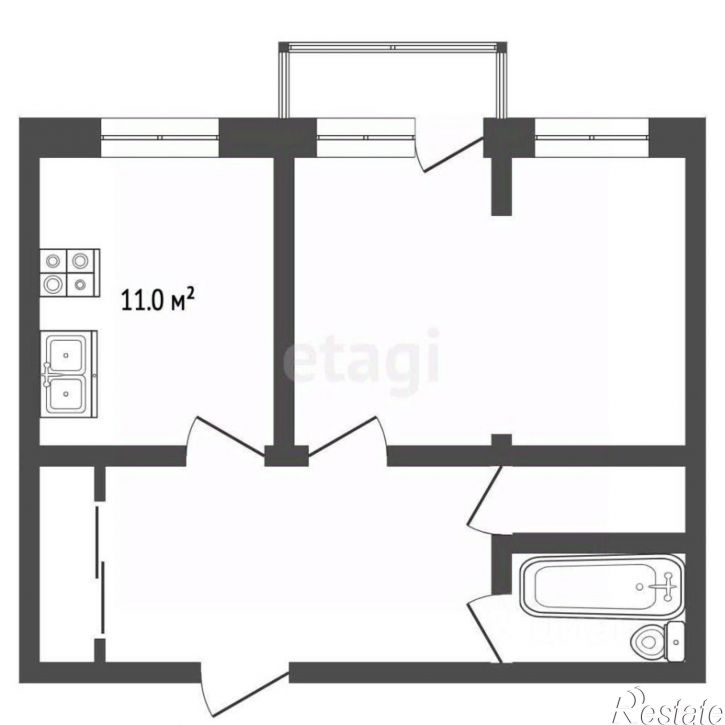 1-комн квартира ул Виталия Кручины, 25/4,  д. 25/4