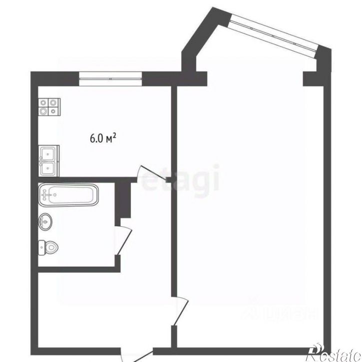 1-комн квартира Северный мкр, 14,  д. 14